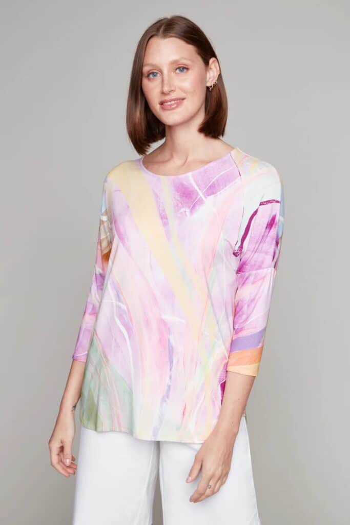 Claire Desjardins Bird of Paradise pink mix top