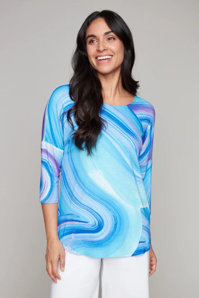 Claire Desjardins Skate Park blue mix top