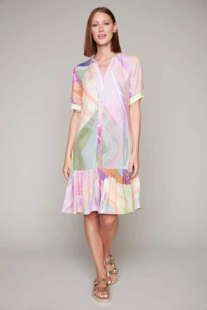 Claire Desjardins Bird of Paradise pink mix dress