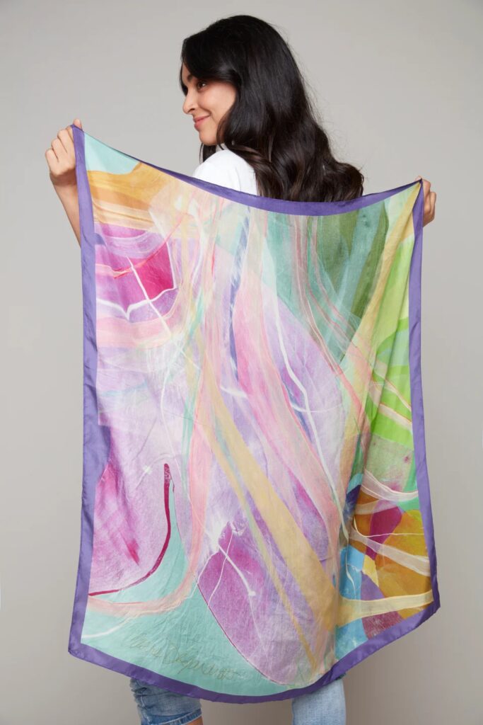 Claire Desjardins Bird of Paradise pink mix scarf