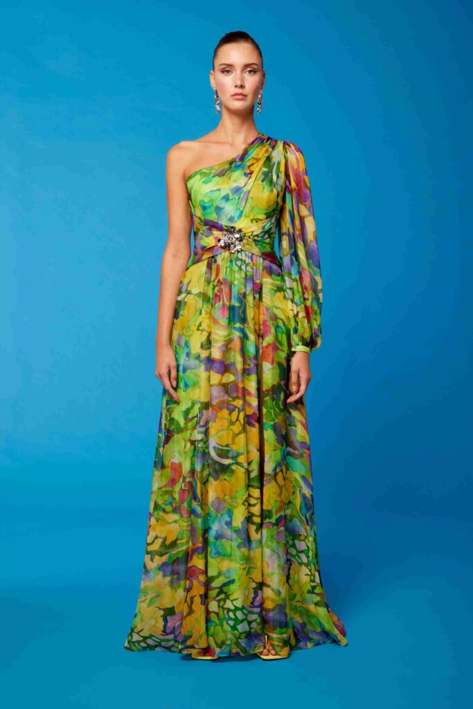 Carla Ruiz yellow mix maxi dress