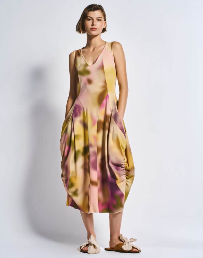 High At Length lemon mix jersey dress