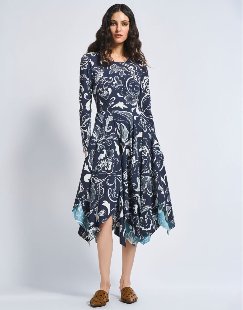High Enthusiasm navy asymmetric dress