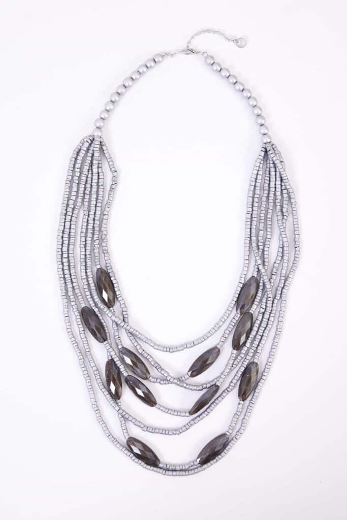 Naya silver coloured bead necklace
