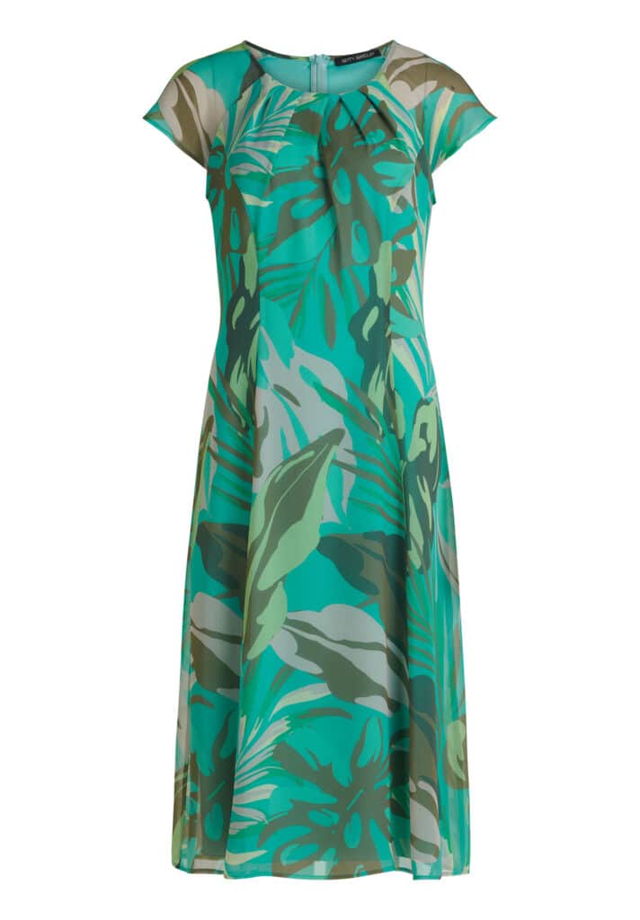 Betty Barclay turquoise mix leaf print dress