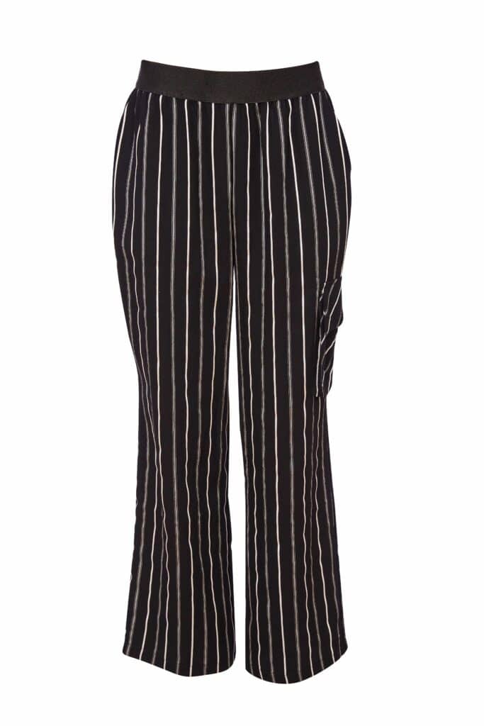 Naya black wide leg stripe trousers