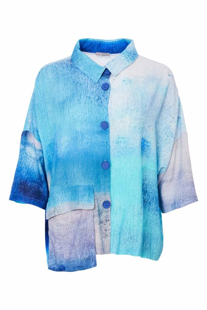 Naya blue mix boxy shirt