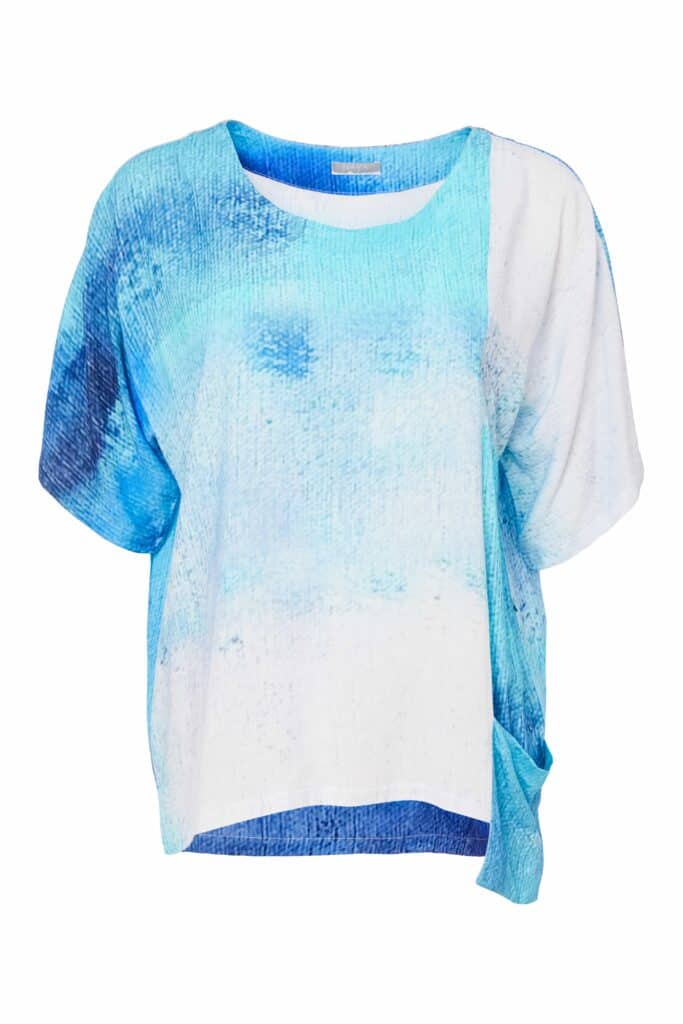 Naya blue mix scoop neck top