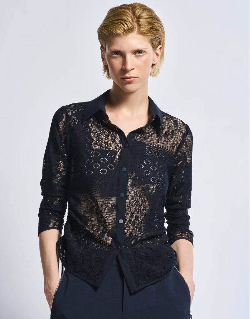 High Pronounce navy lace top