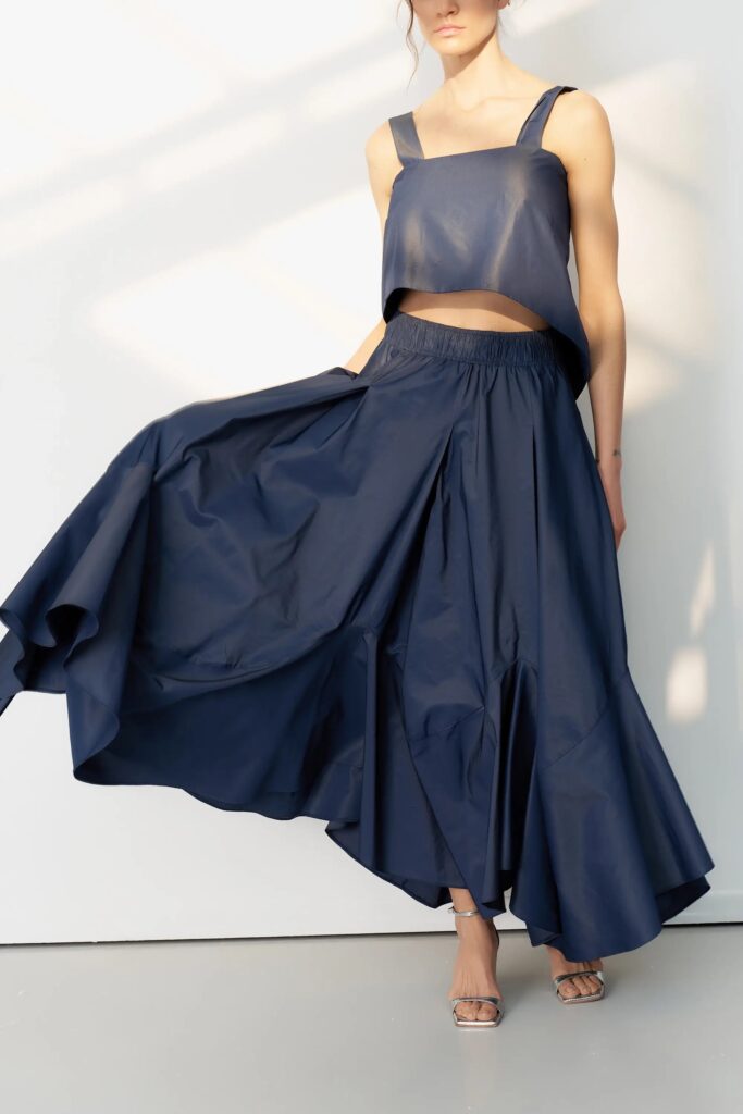 Bize navy taffeta skirt