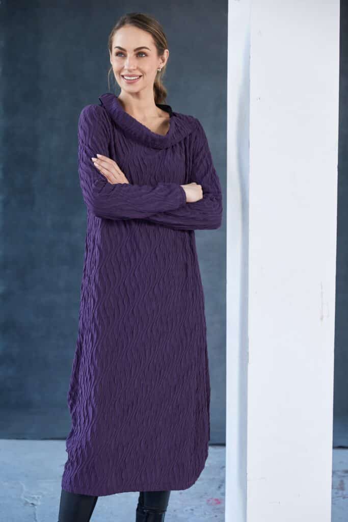 Naya textured jersey dress