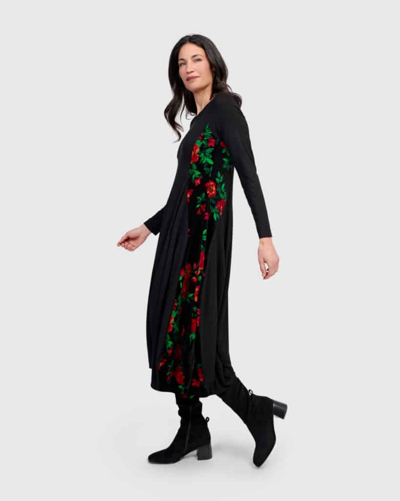 Alembika rose_print panel dress