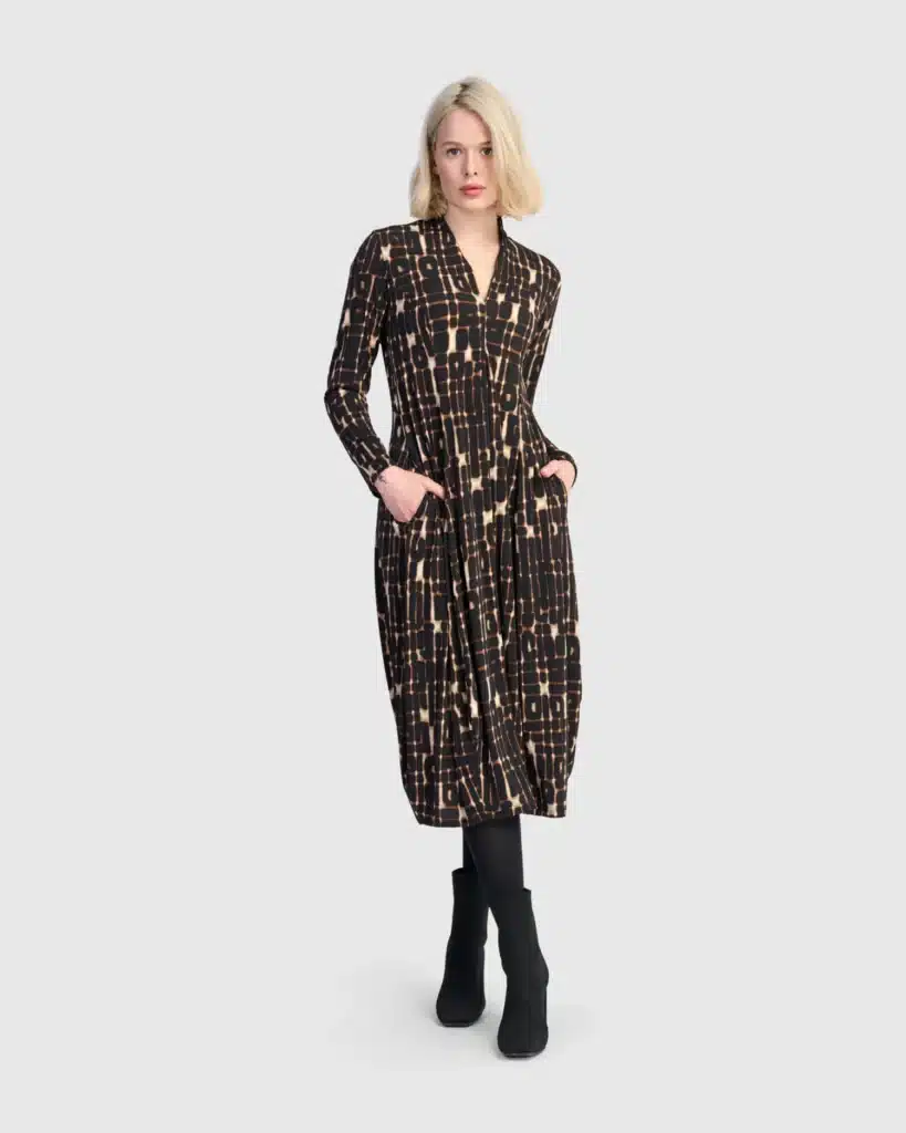 Alembika matrix print dress
