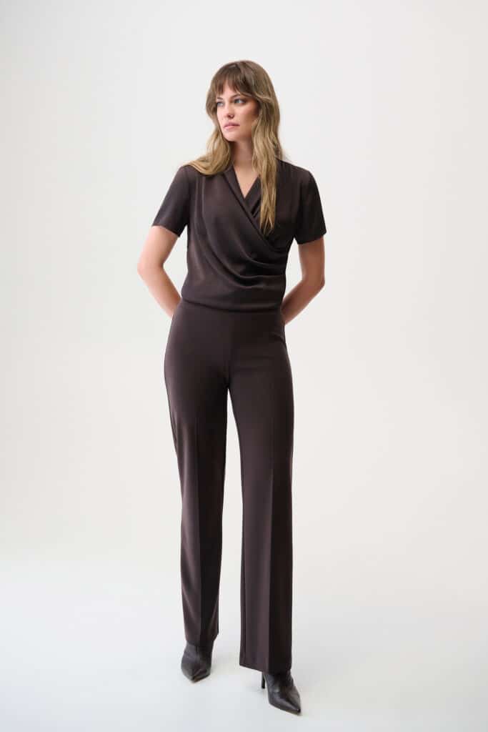 Joseph Ribkoff wide leg trousers, mocha