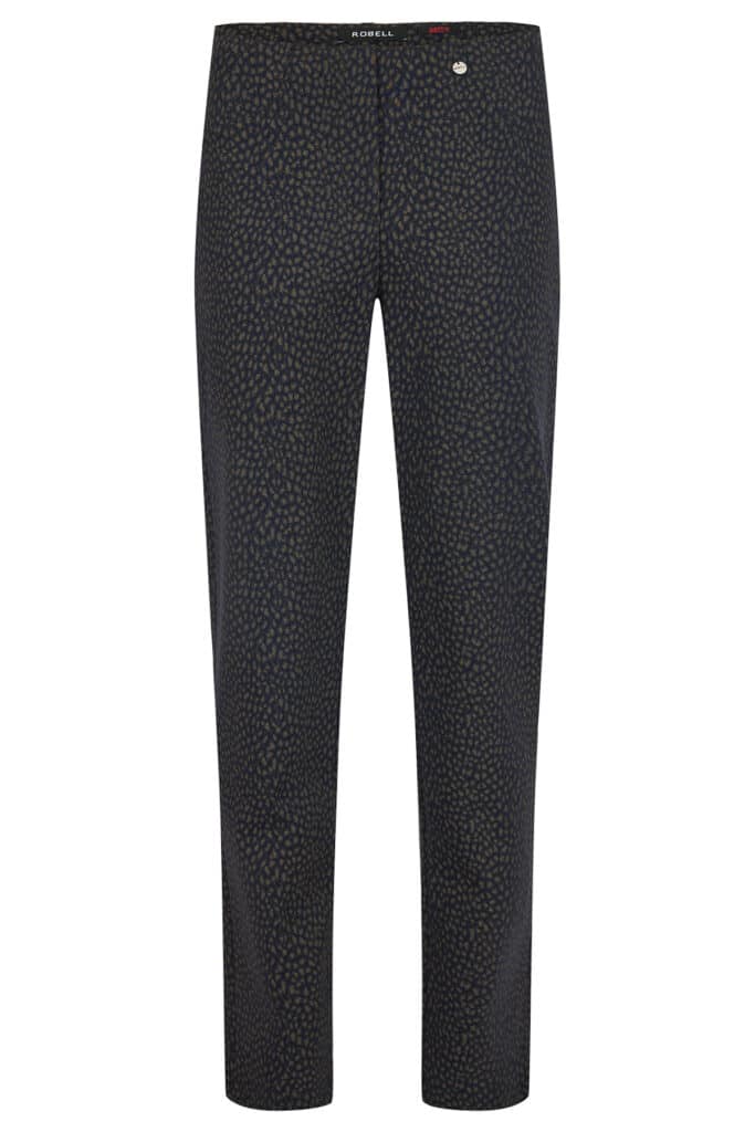 Robell navy mix pebble print trousers