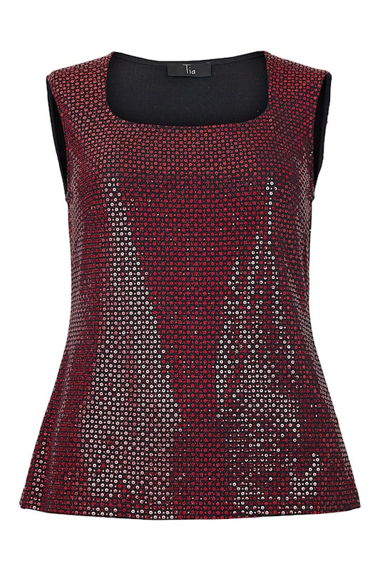 Tia burgundy sequinned camisole