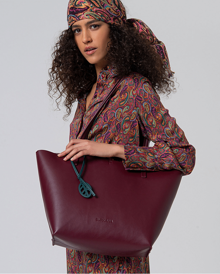 Surkana reversible bag, burgundy