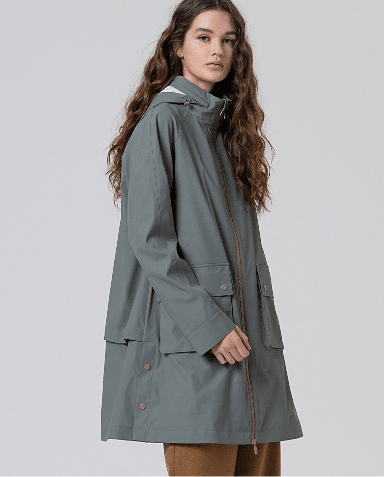 Surkana khaki fleece lined raincoat