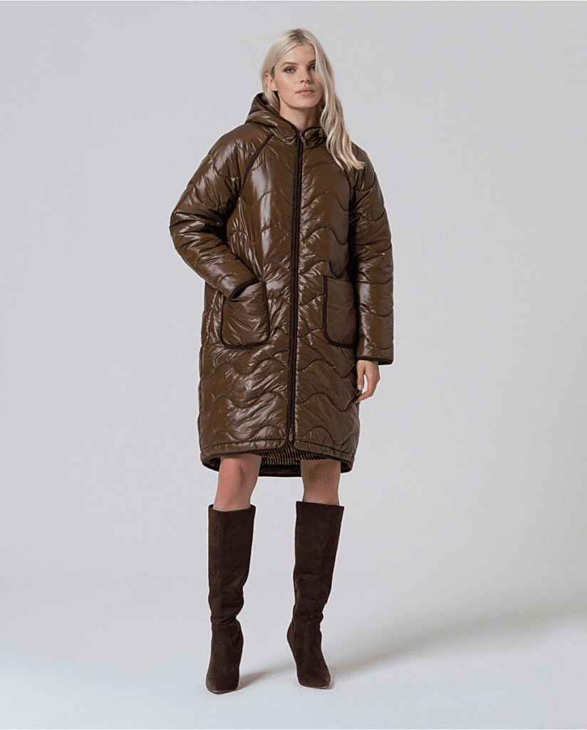 Surkana khaki lightweight quilted coat