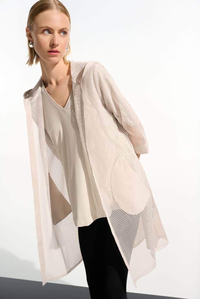 Joseph Ribkoff mesh hooded coat