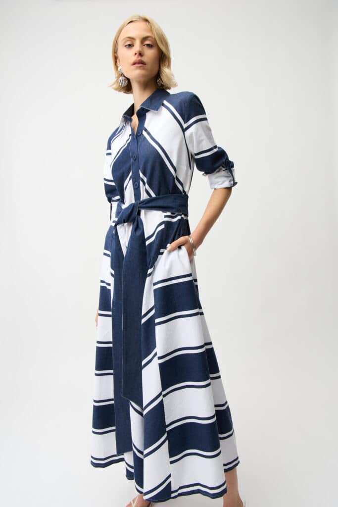 Joseph Ribkoff stripe shirt dress