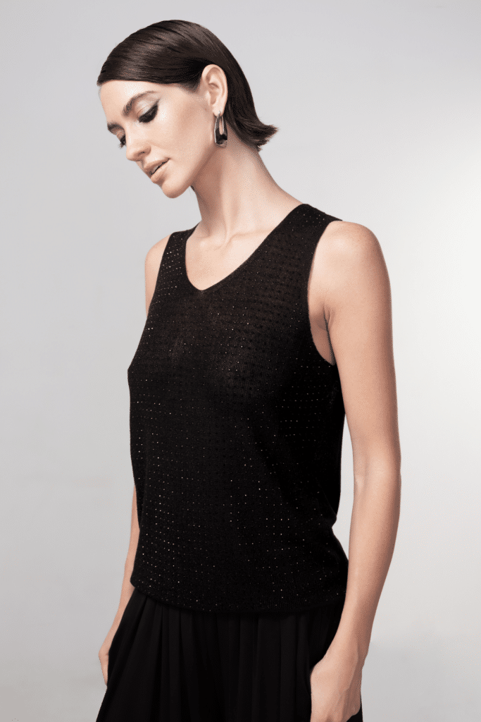 Haako sparkle knit vest, black