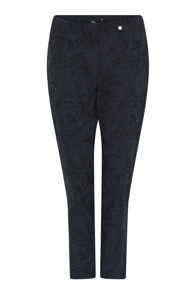 Robell Bella 09 navy jacquard trousers
