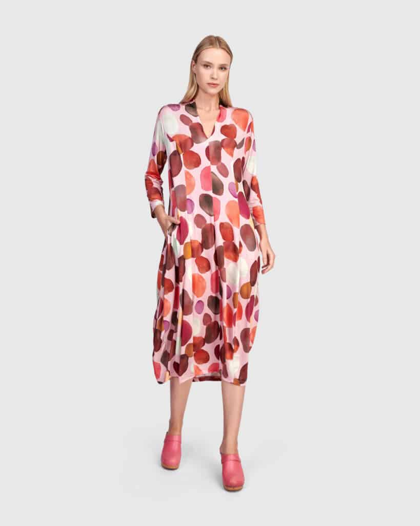 Alembika circle print dress pink
