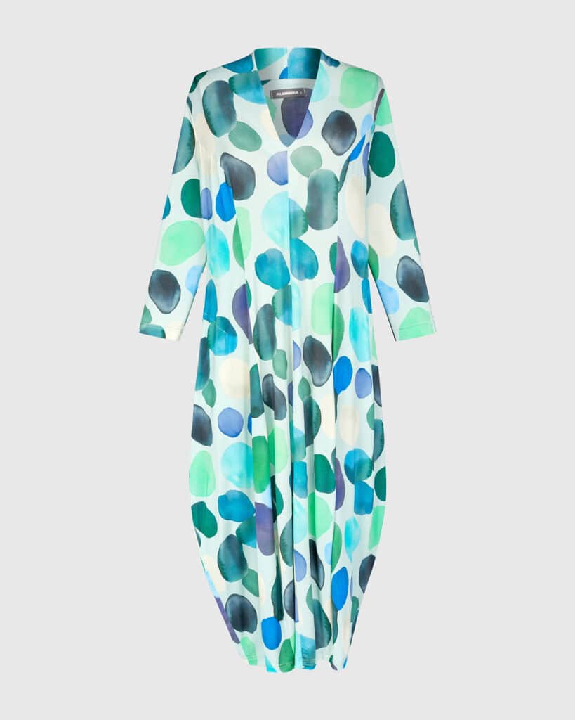 Alembika circle print dress aqua