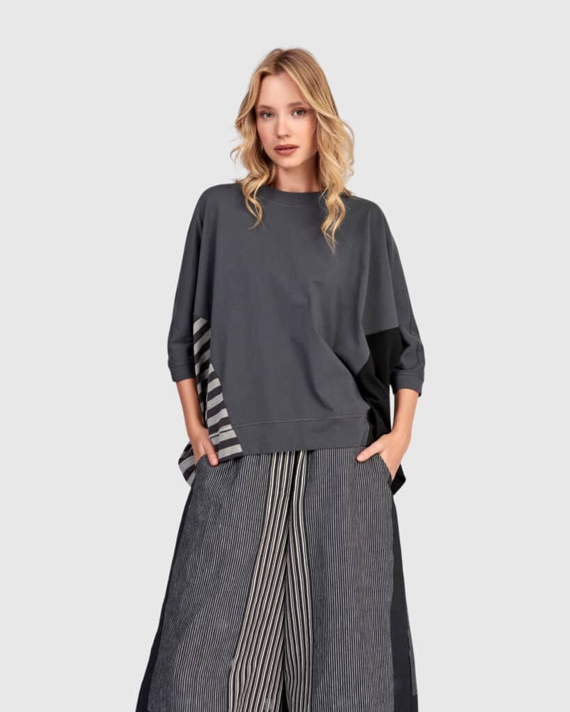Alembika contrast panel top grey