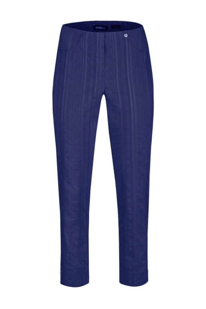 Robell Bella 09 seersucker trousers, ink