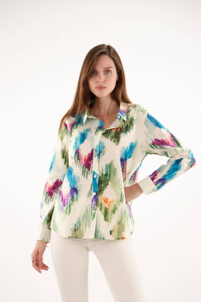 Maud and Sacha Navajo print shirt, green mix