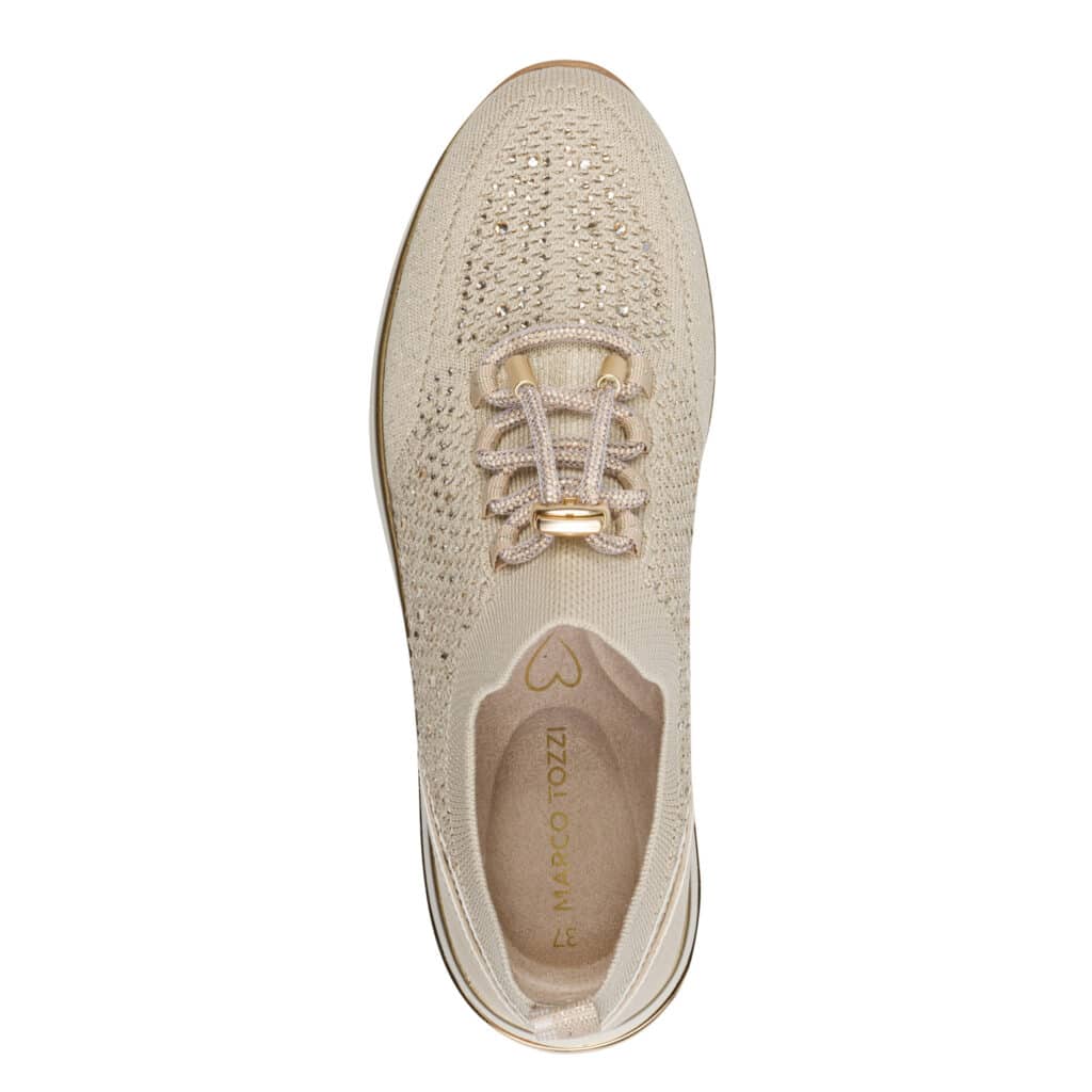 Marco Tozzi rhinestone sneakers gold