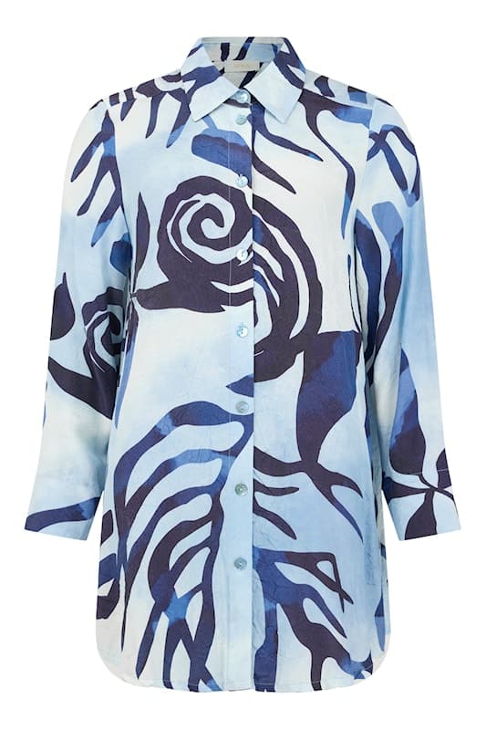 Noen crinkle shirt blue