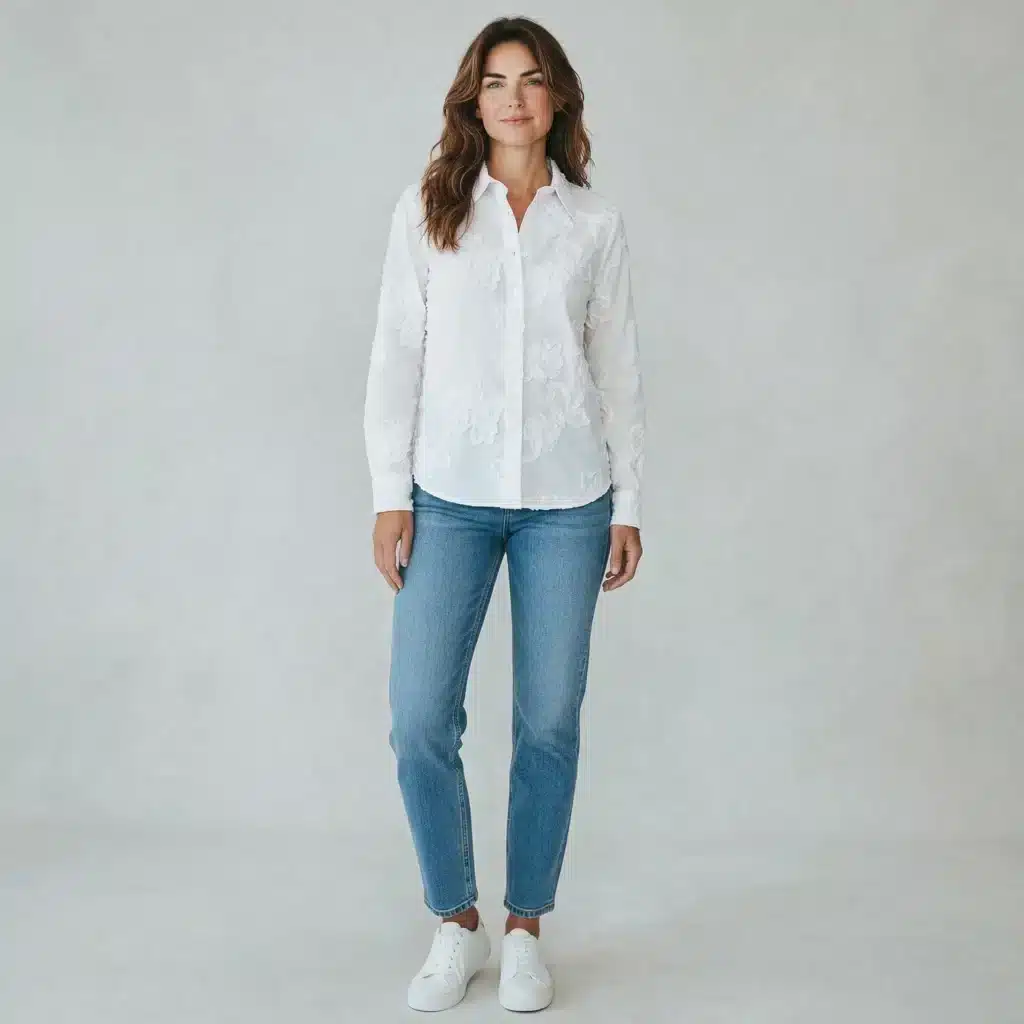 VLT'S ribbon applique blouse, white