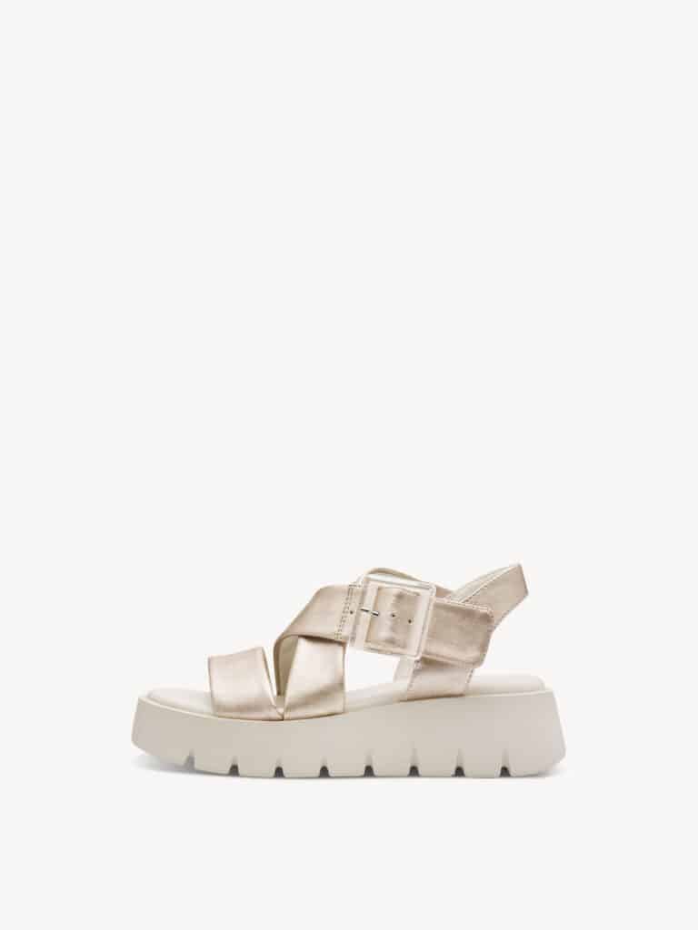 Marco Tozzi cross-strap sandals platinum