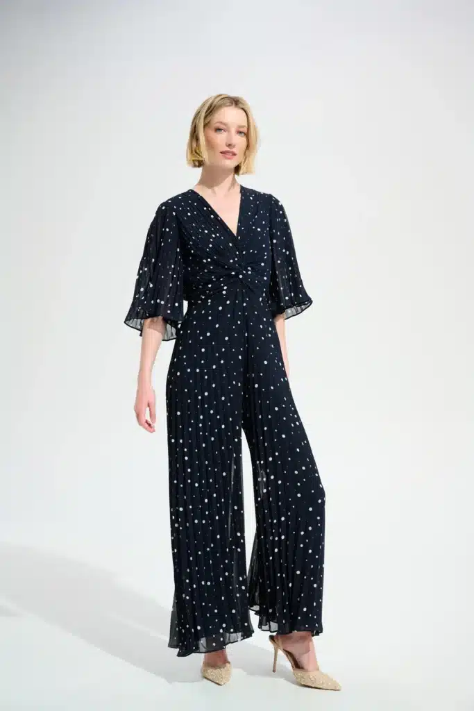 Joseph Ribkoff Signature chiffon pleated jumpsuit