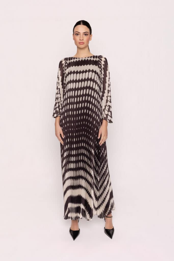 Carla Ruiz chiffon pleated dress