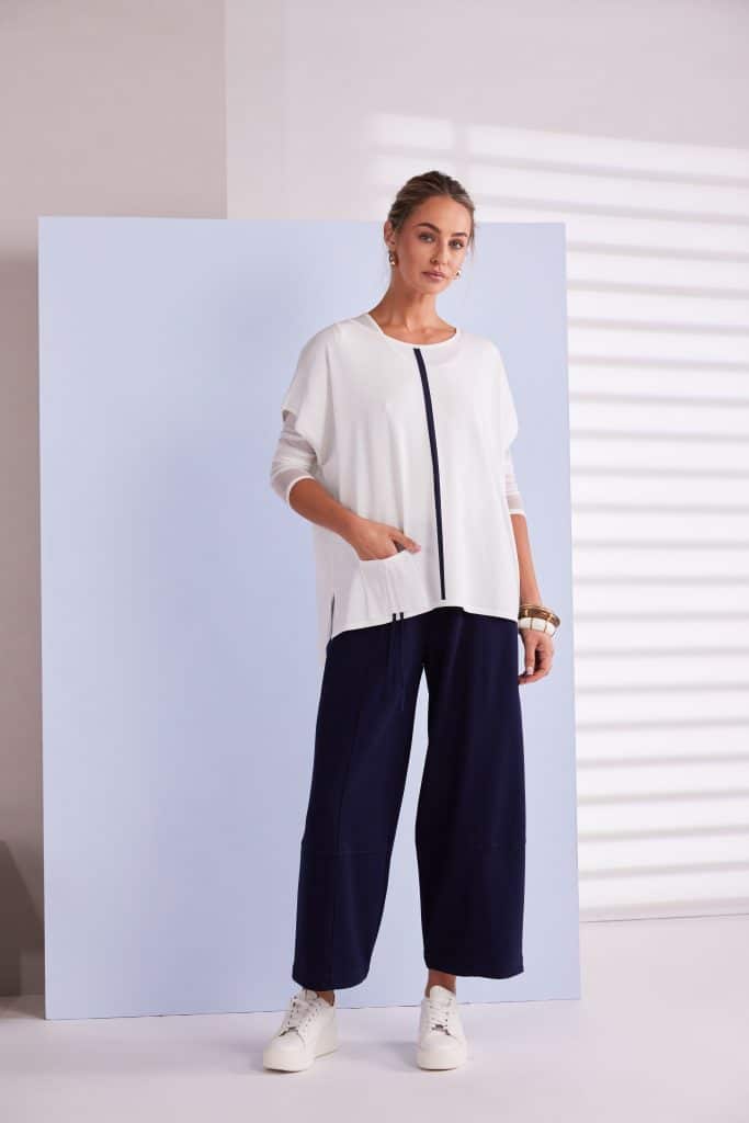Naya jersey barrel trousers in navy