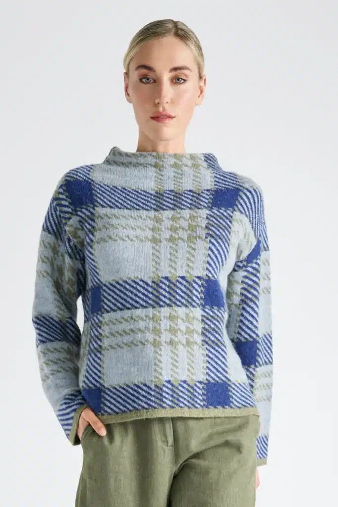 Marie Mero check knit jumper