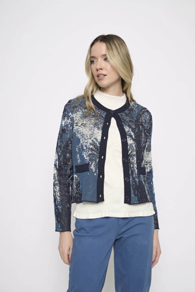 Picadilly jacquard knit cardigan
