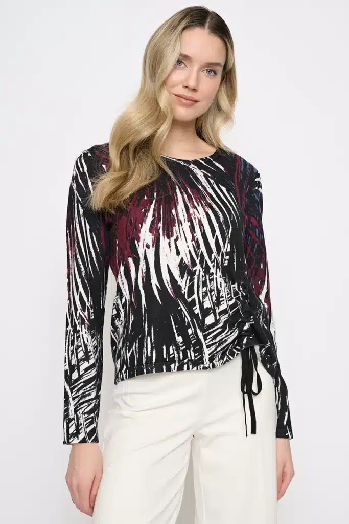 Picadilly abstract leaf print top