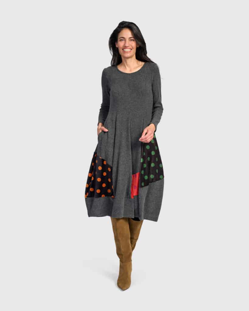 Alembika patchwork hem dress