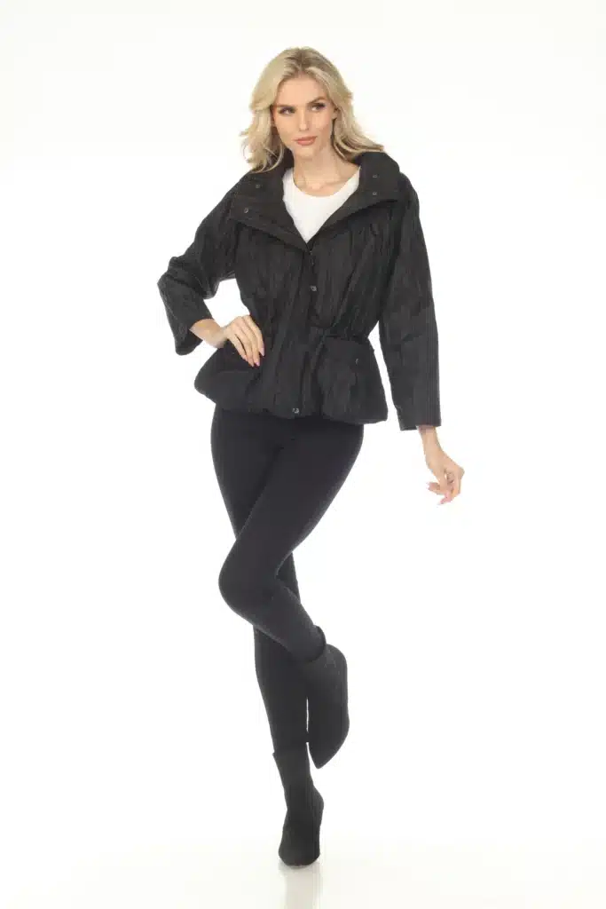 Oopera crush pleated jacket, black