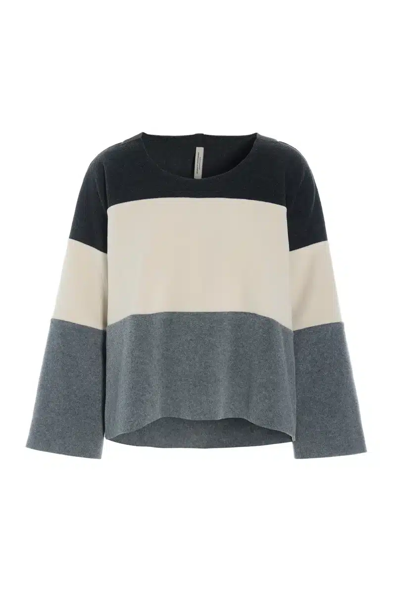 Henriette Steffensen colour block top, grey mix - Image 5