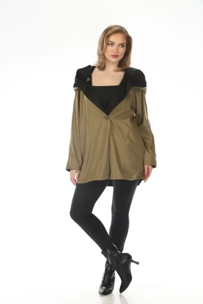 Oopera pleated hood reversible raincoat