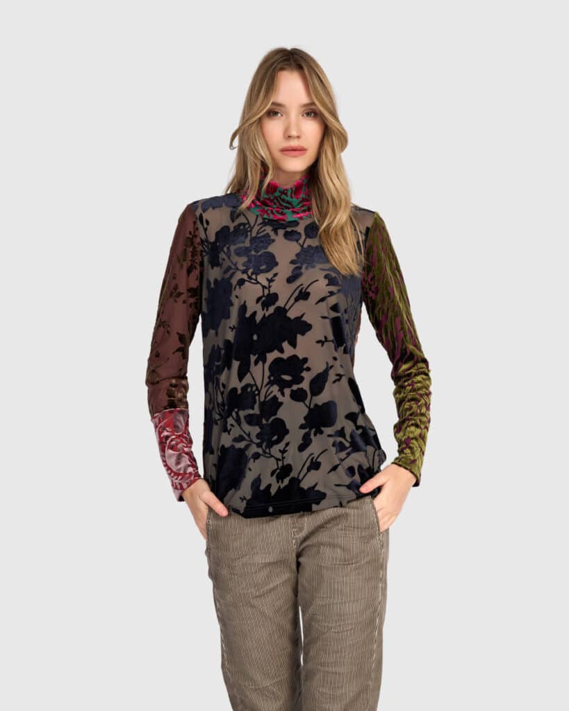 Alembika devoré roll neck top