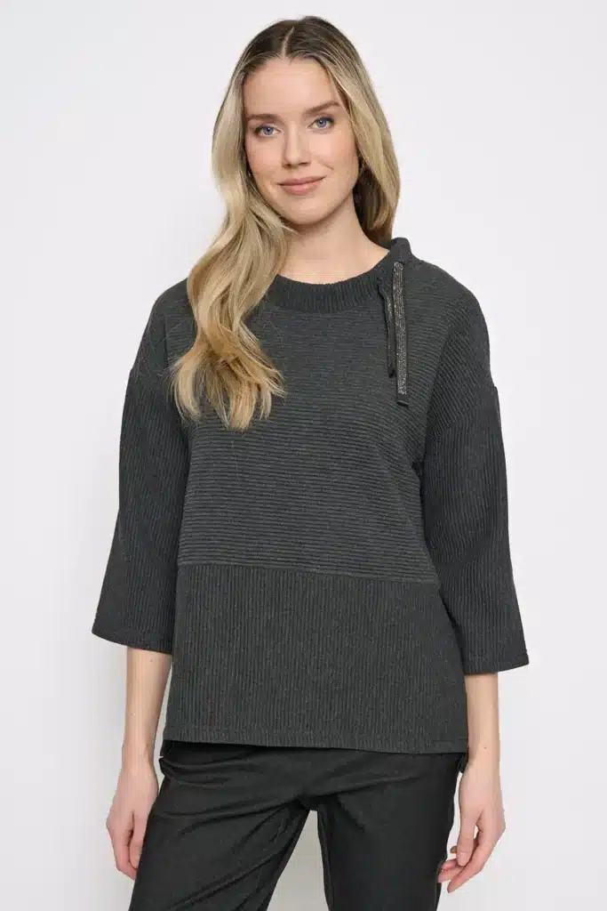 Picadilly ribbed knit jersey top